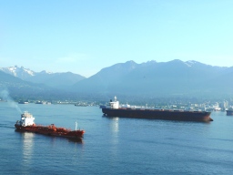 Kuva 3. Rahtilaivoilla kuljetetaan öljyä, hiiltä ja muita luonnonvaroja pitkiäkin matkoja. (Kuva: Pics4Learning / Kenneth Ransom)